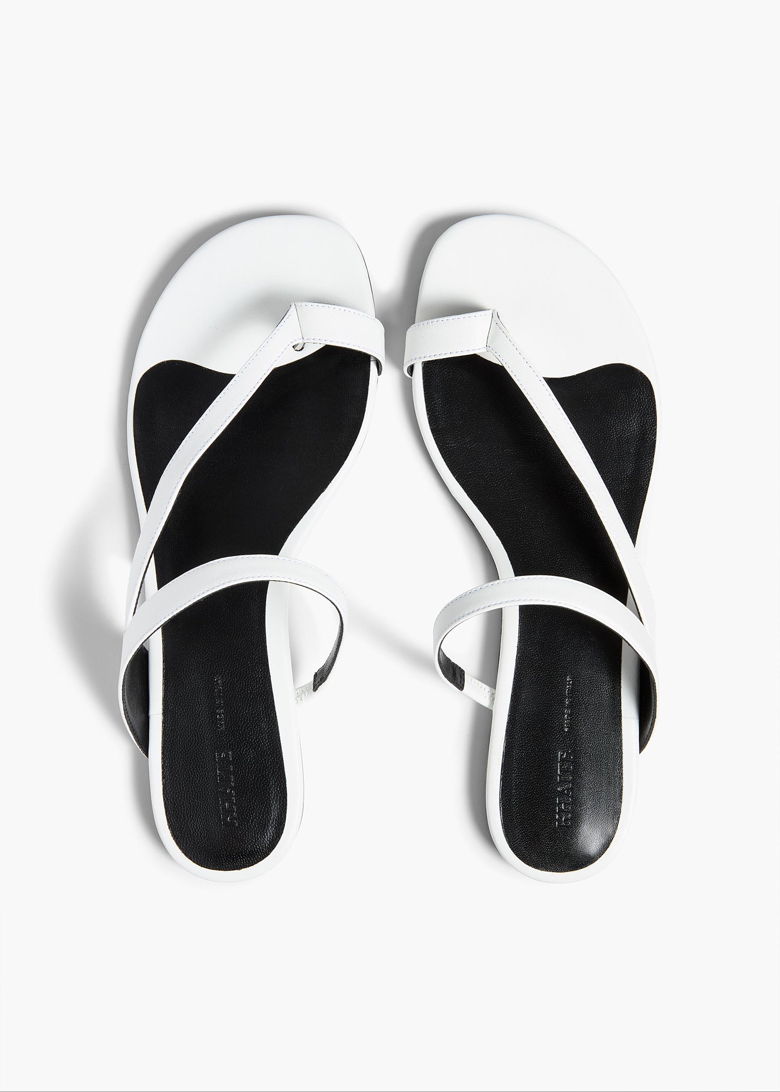 Aimee Flat Sandal in Optic White Leather BACK VIEW