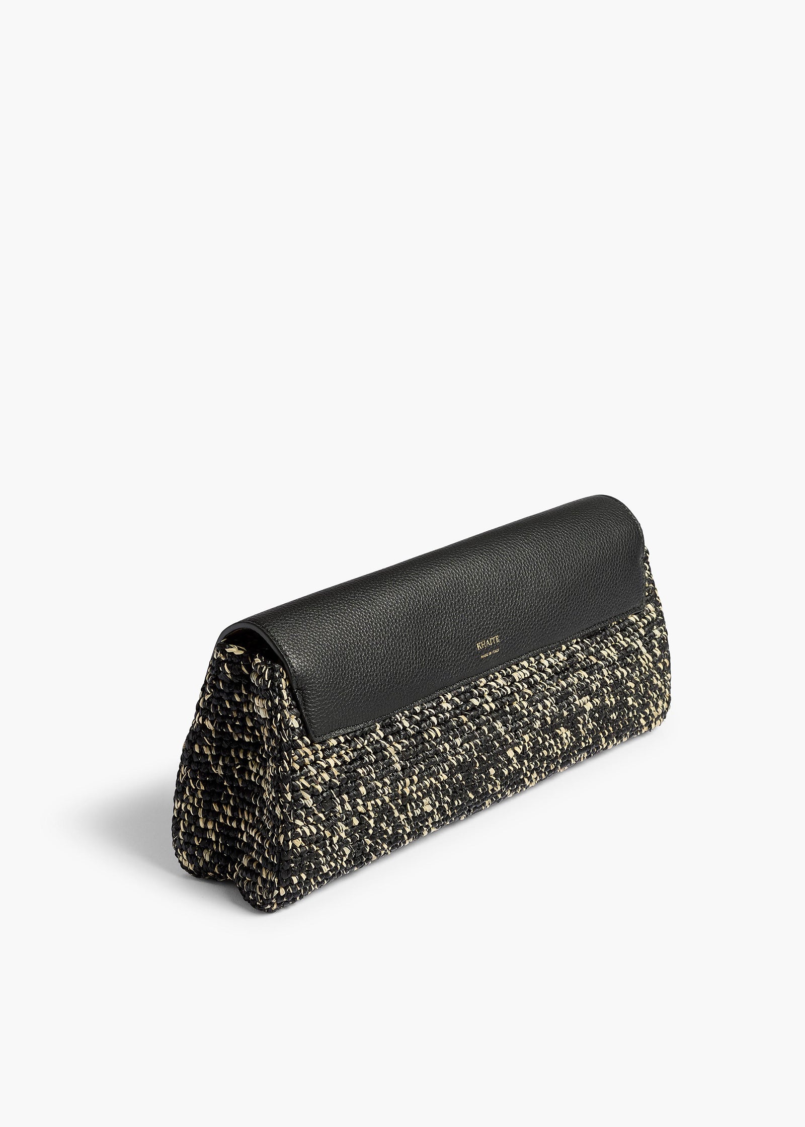 AUDREY RAFFIA CLUTCH BLACK WHITE H4020 743 294 B