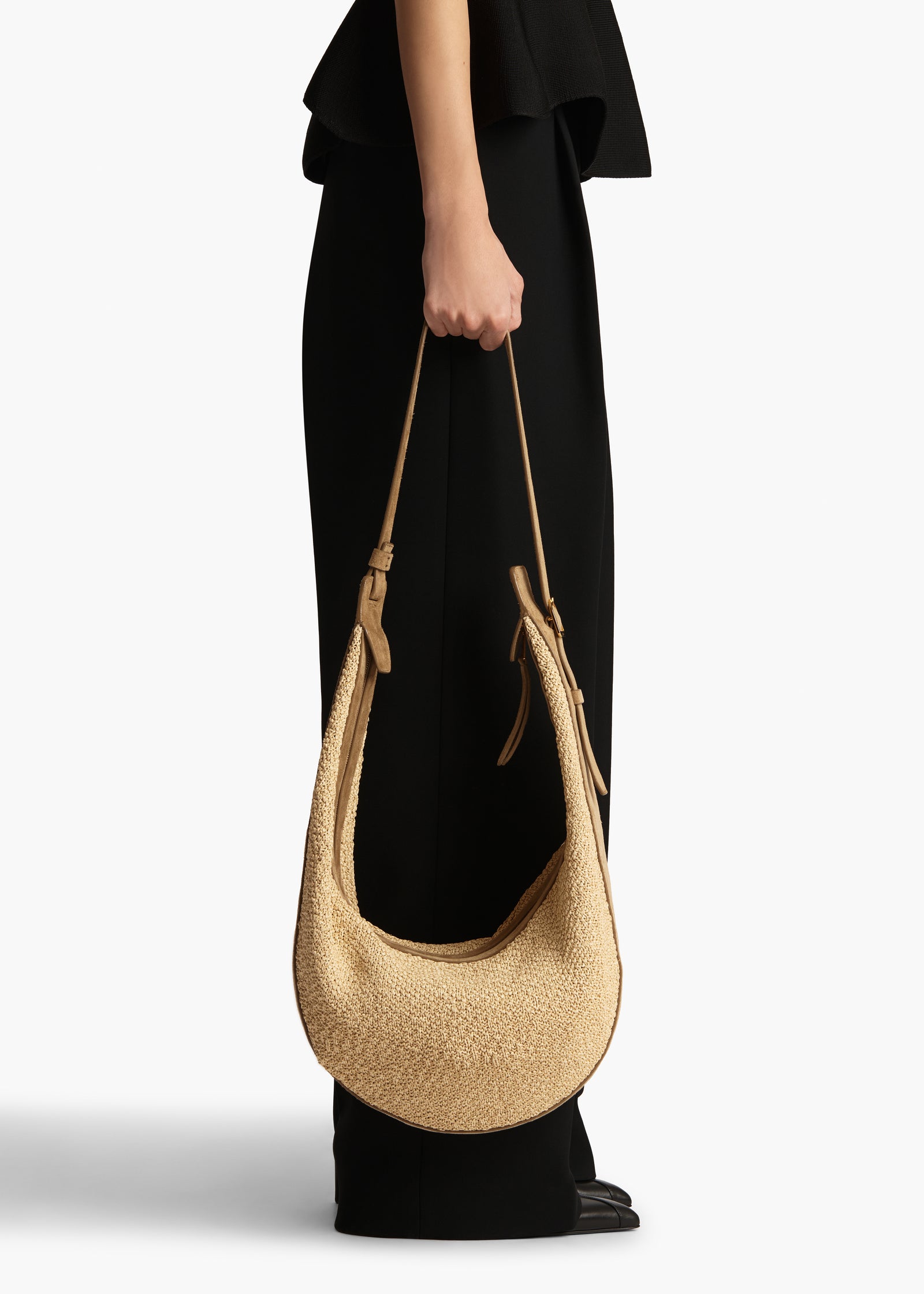 Augustina Hobo in Wheat Suede and Natural Raffia ON FIGURE 2