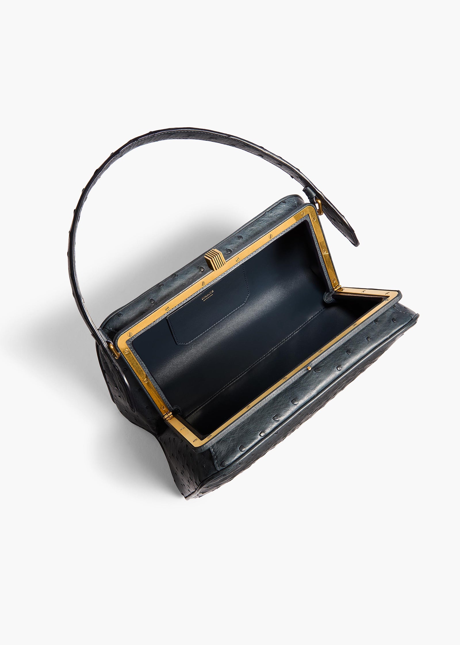 Cate Handbag in Midnight Navy Ostrich