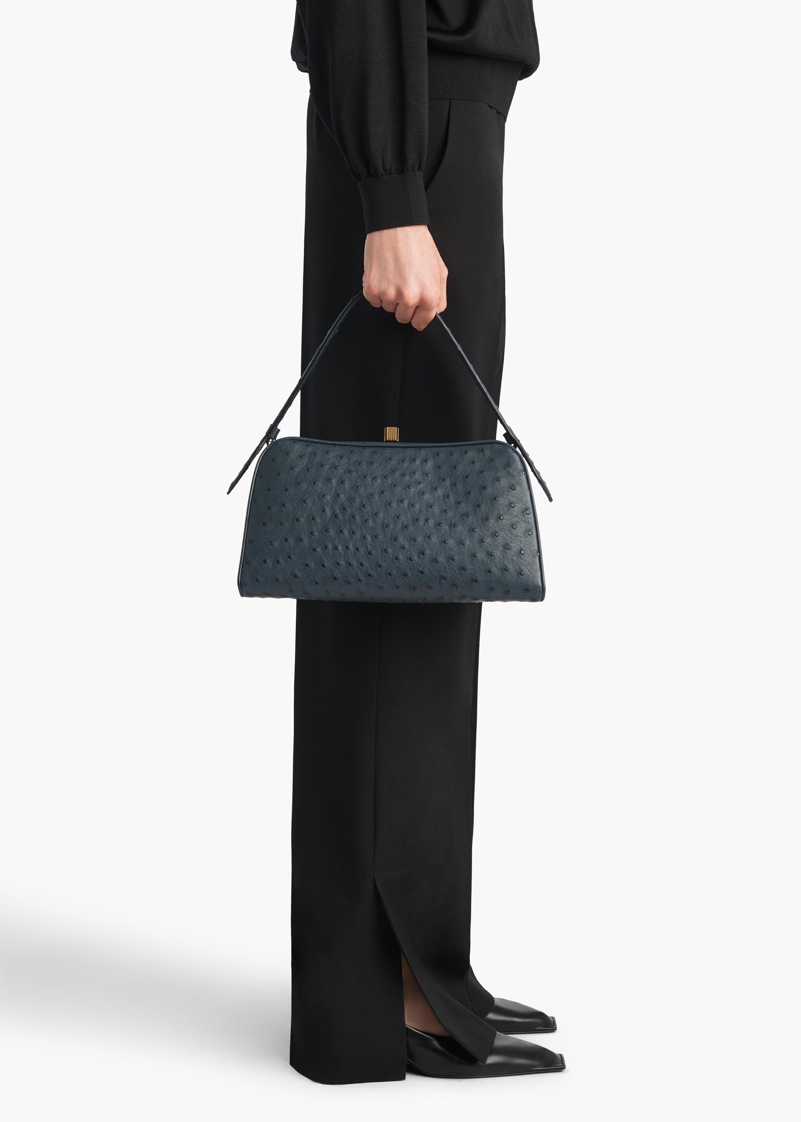 Cate Handbag in Midnight Navy Ostrich