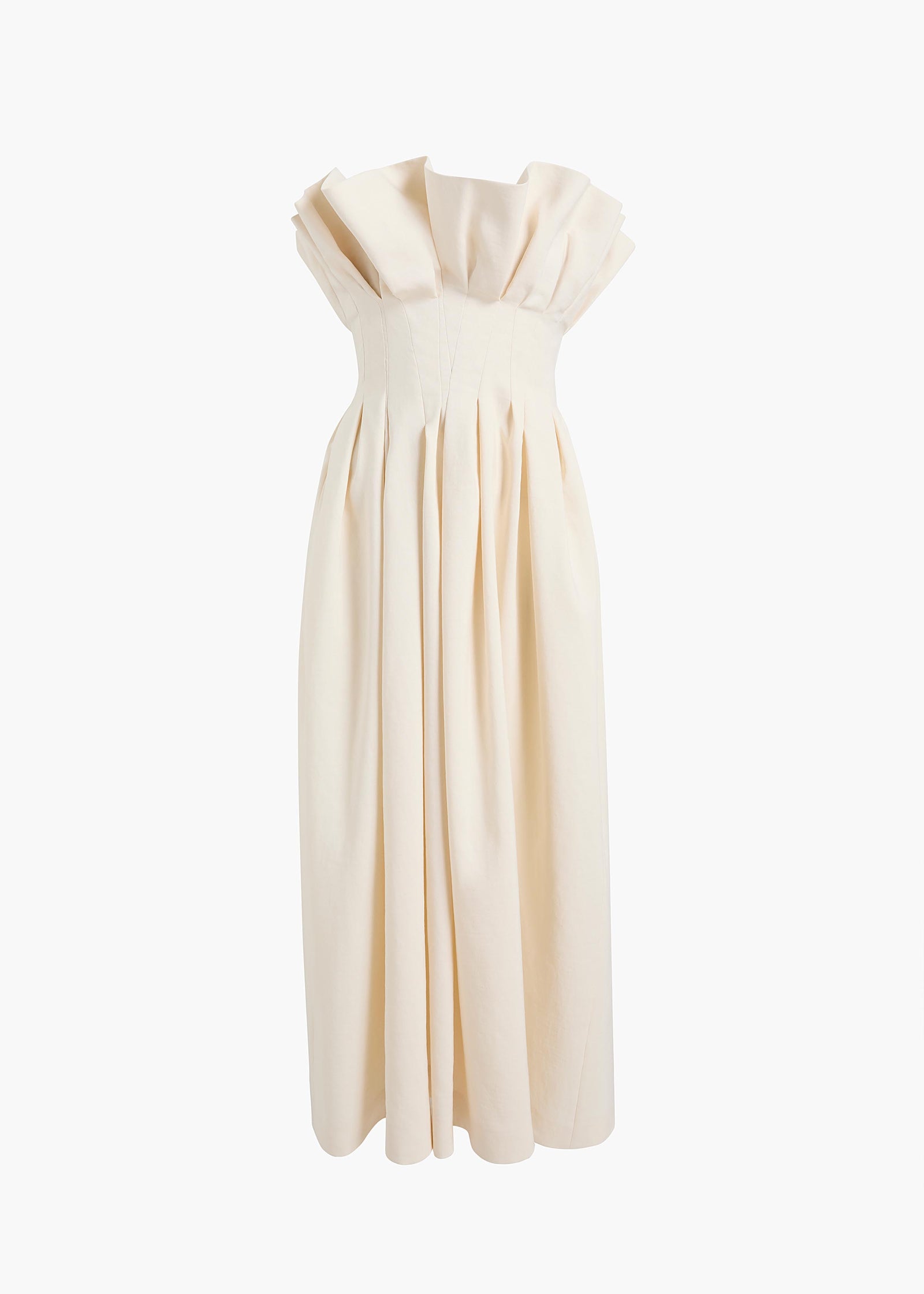 CLAUDE DRESS CREAM LINEN 5637232 103 GHOST