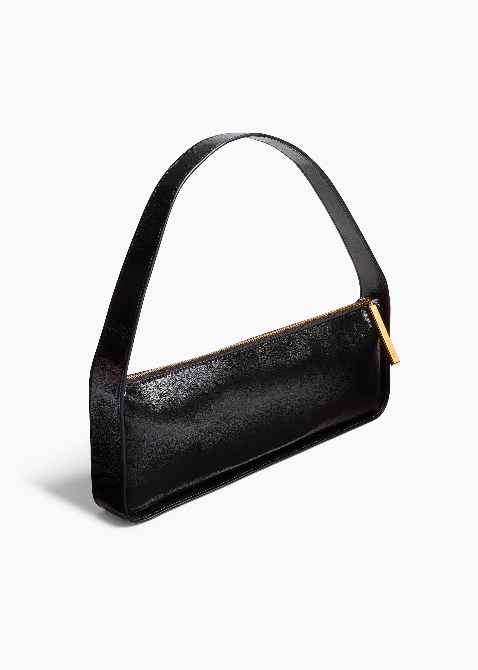  Lori Baguette Bag in Black Crackle Patent Leather BACK VIEW