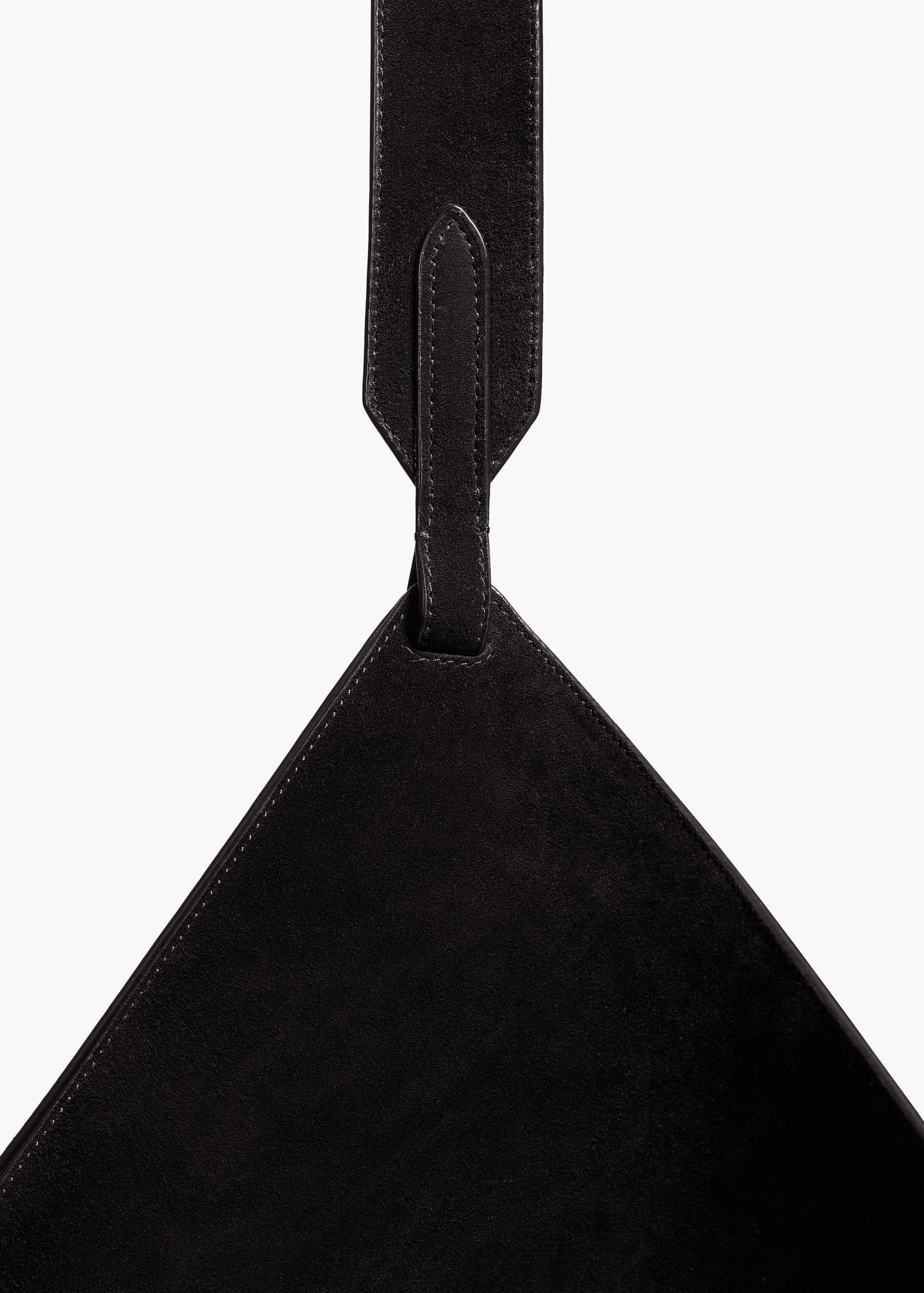 Medium Lotus Tote in Black Suede