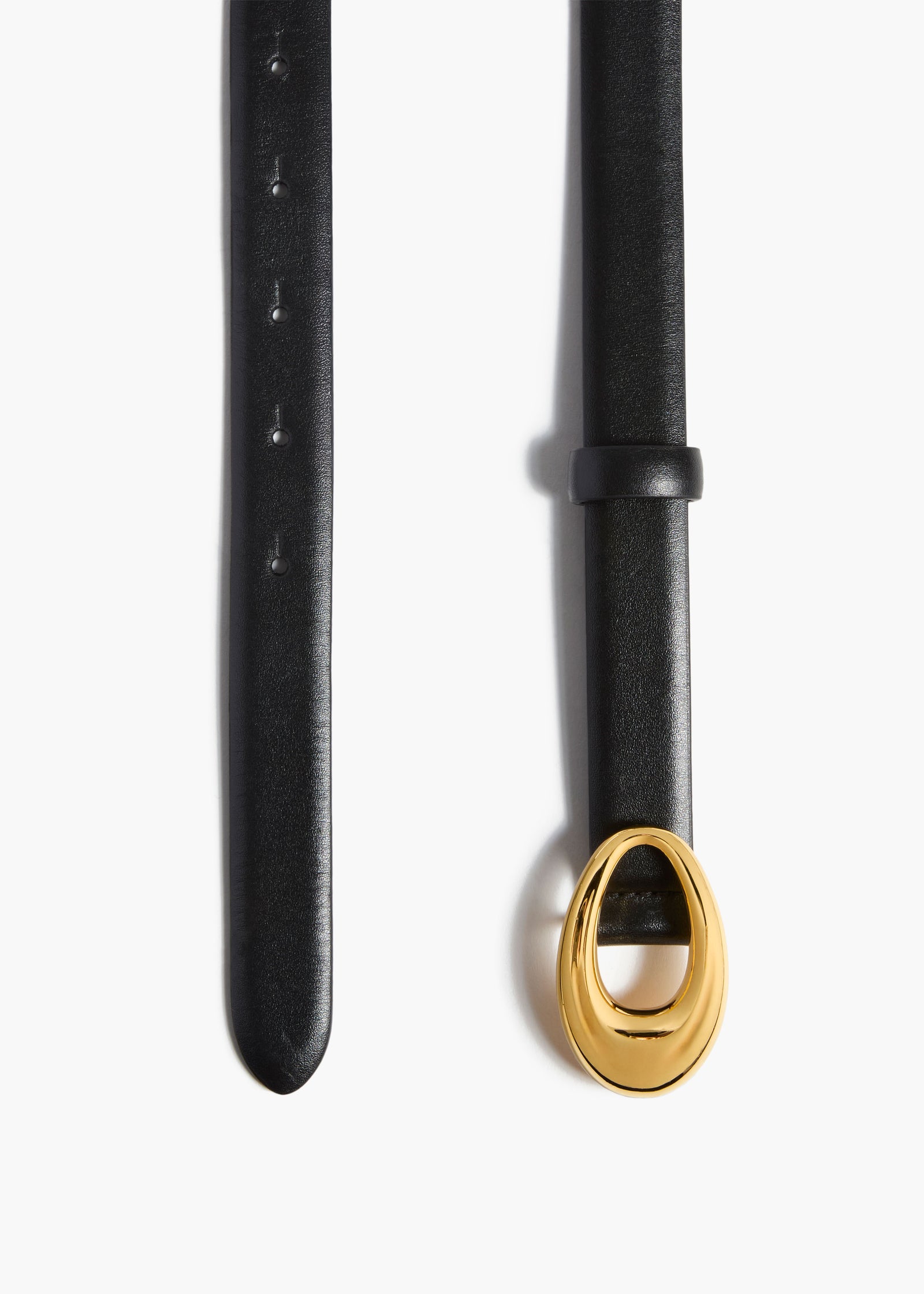 Olivia Belt in Black Leather with Gold DETAILED VIEW 1