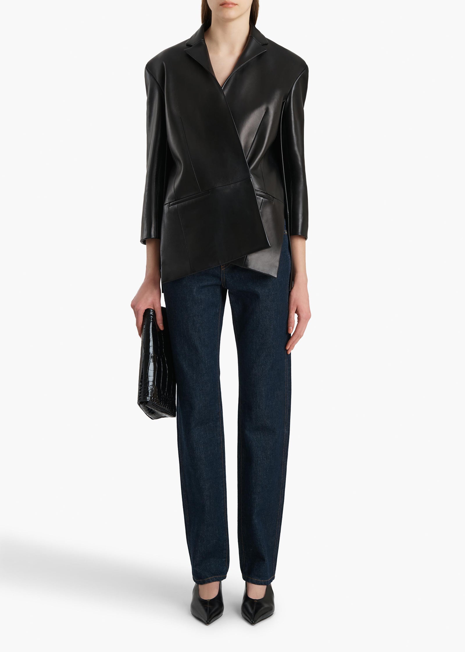 PALTO JACKET BLACK LEATHER 62311012 200 A STYLED